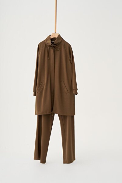 ALLDAY Khaki-Soft Textured Raglan Pants Suit