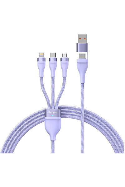 Baseus Memorie USB 3 în 1 Seria 2, USB-C + micro USB + Lightning, 100 W, 1,5 ...