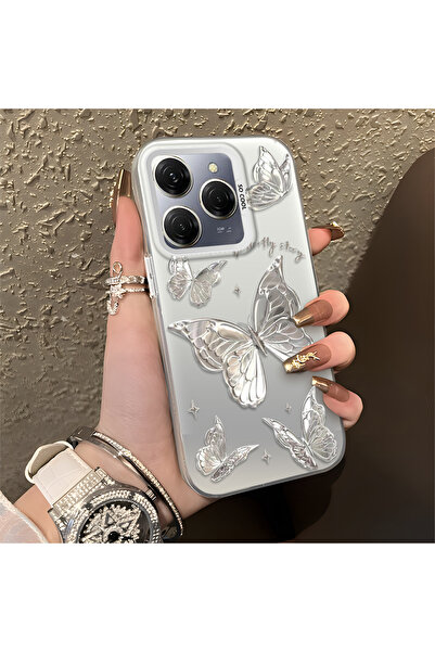 SLIMFELT Tecno Spark 20 Pro 5G Uyumlu Kelebek Kılıf Sert Silikon Kırılmaz Kor...