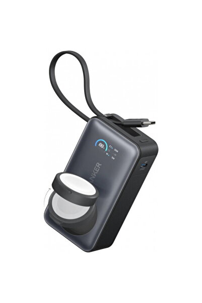 Anker MagGo, 10000mAh, 35W, PD + QI, 1 x QI - 2 x USB-C, Neagra