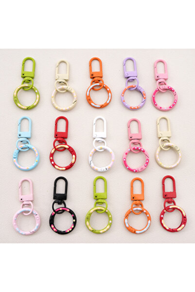 Choice Random Mix 5pcs 1/5 Pcs Lobster Clasp Keyring Loops Donut Alloy Keycha...