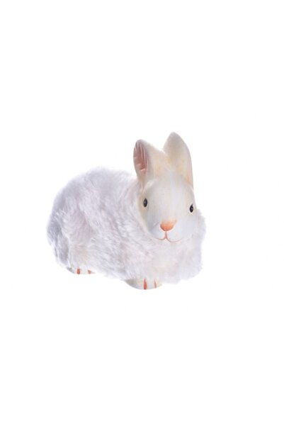 DecoDepot Figurina ceramica, iepuras cu blanita, 12 cm