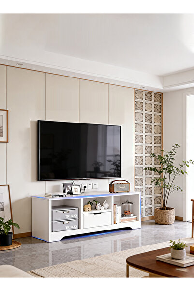 Generic خزانة تلفزيون عصرية بتصميم بسيط على الطراز الاسكندنافي، حامل تلفزيون ...