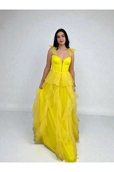 OLA Siana Layered Model Evening Dress