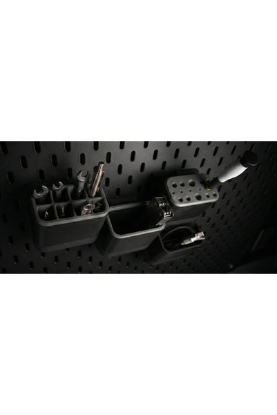 ENG.CO Skadis Compatible Matte Black Set of 2 Functional Pen Holder and Desk Organizer