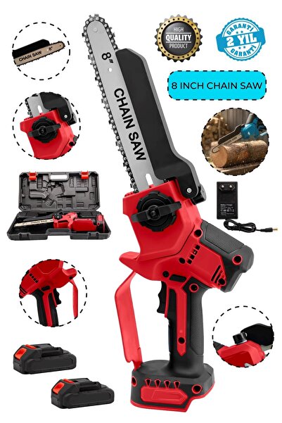 MoonTech Pro Seri 256DXF Çift Akü Otomatik Yağlamalı El Testeresi Ağaç Odun D...