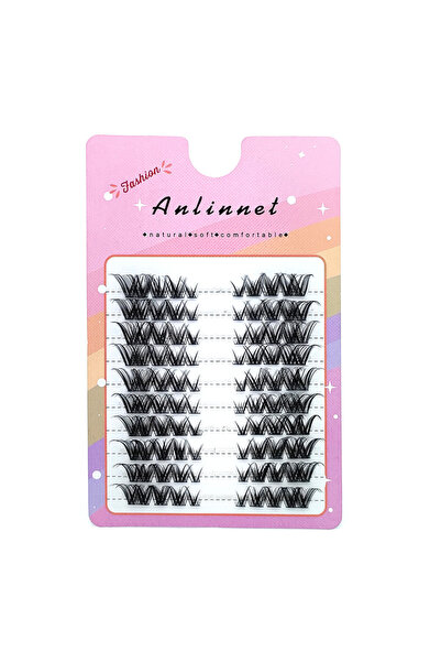 Choice رموش صناعية من شعر الثعلب، 8-13 مم، 10 صفوف، علبة واحدة تحتوي على 80 ح...