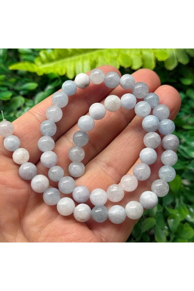 TAŞ UZMANI حجر كوارتز ملون أكوامارين كروي 8 ملم