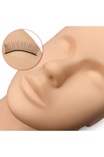 Choice طقم تدريب تركيب الرموش (قطعة واحدة) - رأس تدريب سيليكون - رموش صناعية ...