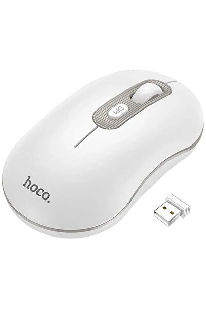 Hoco GM21 – Mouse wireless 2.4 GHz, optic 1000–1600 DPI, 3 butoane + scroll, alb