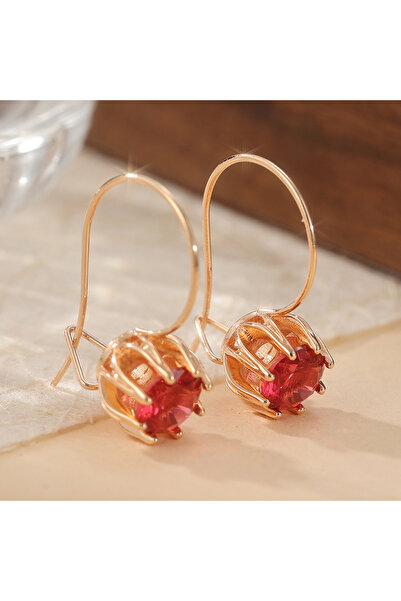 Choice Red T780 Fashion Exquisite Red Synthetic Zirconia Hoop Earrings for Wo...