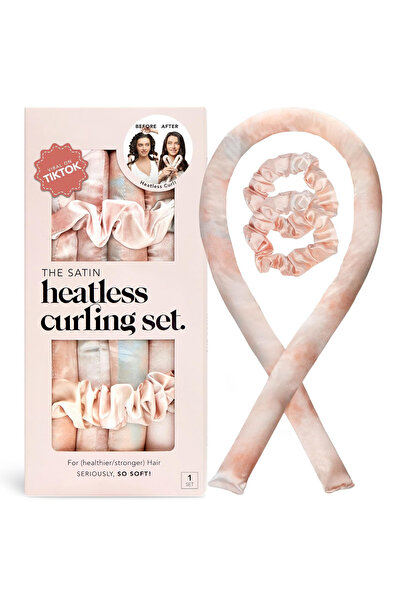 Arabest Satin Heatless Hair Curling Set, 34 Inch Overnight Curler with 2 Scru...