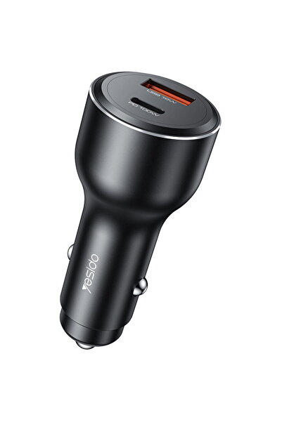 Yesido Încărcare rapidă 1x USB-C + 1x USB-A PD 100W Negru