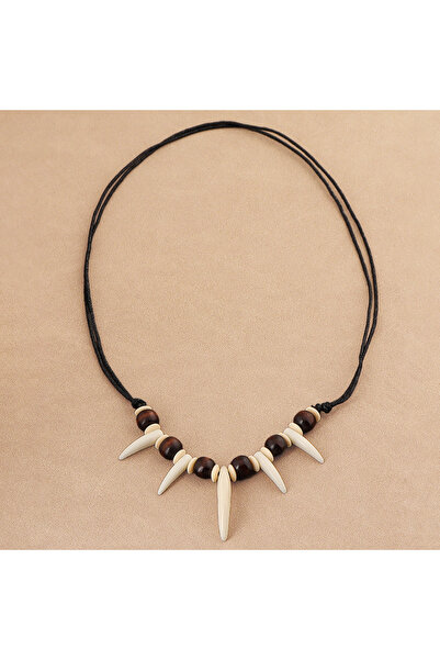 Choice النمط 1، قطعة واحدة، قلادة أنيقة مزينة بالخرز على شكل أسنان ذئب، مصنوع...