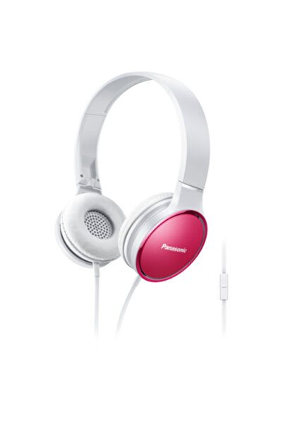 PANASONIC Rp-hf300me-p, over-ear headphone with headband, pink/white, with mi...