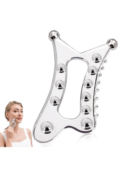 Choice أداة غوا شا معدنية فضية اللون للجسم، أداة لكشط العضلات، مدلك لتصريف ال...