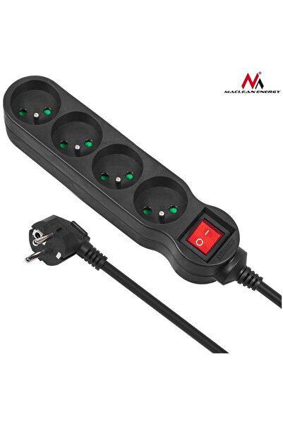 Maclean Prelungitor MCE182 cu 4 prize și întrerupător, cablu de 5 m
