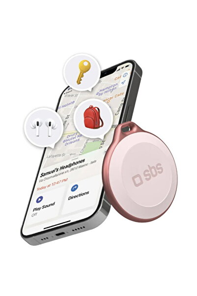 SBS Localizator Track My Circle rezistent la apă IP65, compatibil cu Apple Fi...