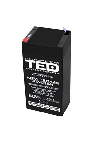 TED Electric AGM VRLA battery 4V 4.6A dimensions 47mm x 47mm x h 100mm F1 TED...