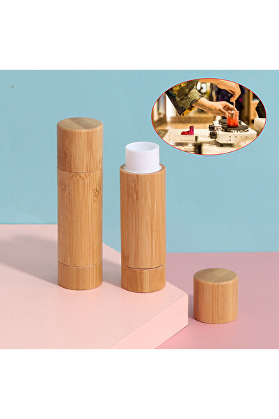 Choice عبوة فارغة سعة 4 مل من الخيزران الطبيعي، مثالية لصنع أحمر الشفاه ومرطب...