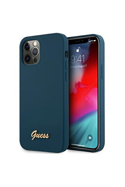 Guess Carcasă rigidă albastră/albastră pentru iPhone 12 Pro Max 6,7" cu logo ...