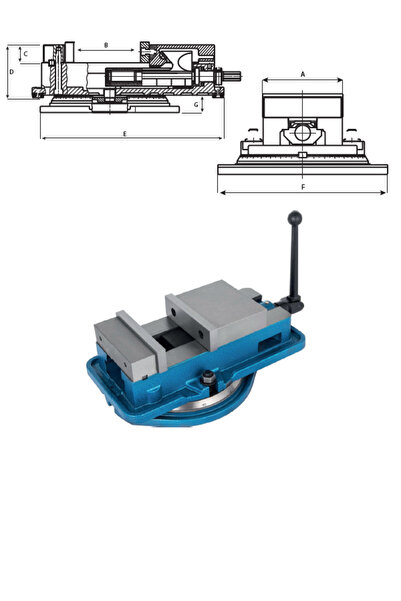 Krasnic HASSAS FREZE MENGENESİ (SÜPER OPEN) 160 mm MENGENE TABLASI