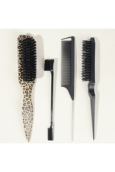 Choice فرشاة شعر من 4 قطع بشعيرات الخنزير البري لتصفيف الشعر بشكل أنيق على شك...