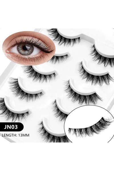 Choice4 ٥ أزواج - JN03 رموش فيلتريناي بتصميم عين القطة، رموش ناعمة طبيعية من ...