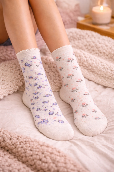 monchermo Çiçekli 2li Çorap