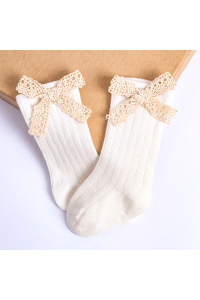 Coolimino Girls' Socks with Bows for Ages 2/3-4/5