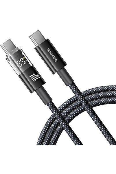 Baseus Cablu de Date cu Afisaj Digital, Type-C la Type-C, 100W, 1m - Display ...