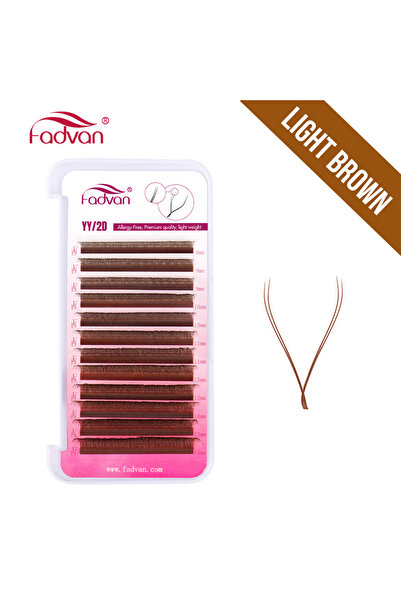 Choice6 MIX812mm 0.07mm D بني فاتح FADVAN YY بني غامق/بني فاتح شكل ثنائي الأب...