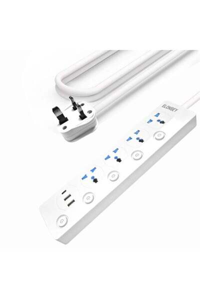 Generic Eloncy Power Strip 4 Outlets and 3 USB Ports 3 Meters