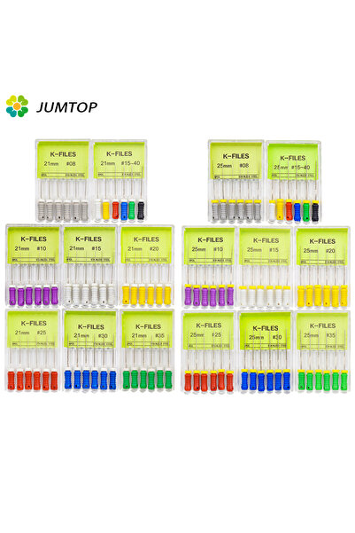 Choice19 مجموعة من 6 قطع من مبارد الأسنان اليدوية K مقاس 25 مم، مصنوعة من الف...