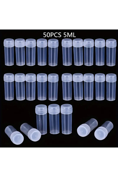 Choice 50PCS 50Pcs 5ML Plastic Sample Small Bottle Vial Storage Vial Storage ...