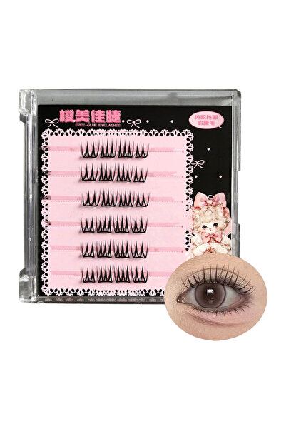 Choice3 رموش صناعية كورية بستة صفوف بدون غراء، مناسبة لفرق الفتيات، وتطويل ال...