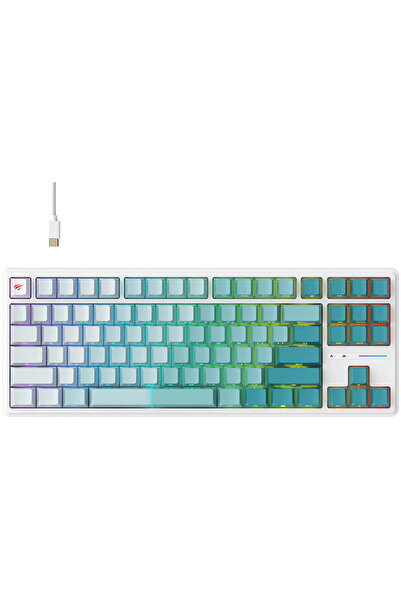 Havit Πληκτρολόγιο RGB 1,8m, 200mA για παιχνίδια - (KB901L) - Λευκό / Πράσινο