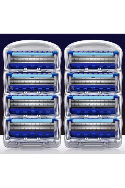 Choice 8 قطع ماكينة حلاقة يدوية للرجال، رأس بديل، شفرة من خمس طبقات، ثماني شف...