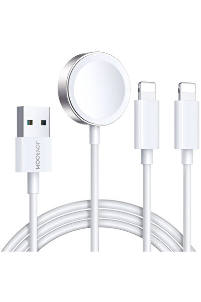 Joyroom Cablu încărcător magnetic S-IW007 3 în 1 USB-A - Lightning 1,2 m - alb
