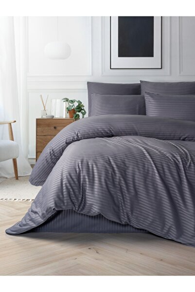 Madame Cotton Cotton Satin Double Duvet Cover Set with Elasticated Sheets (93...