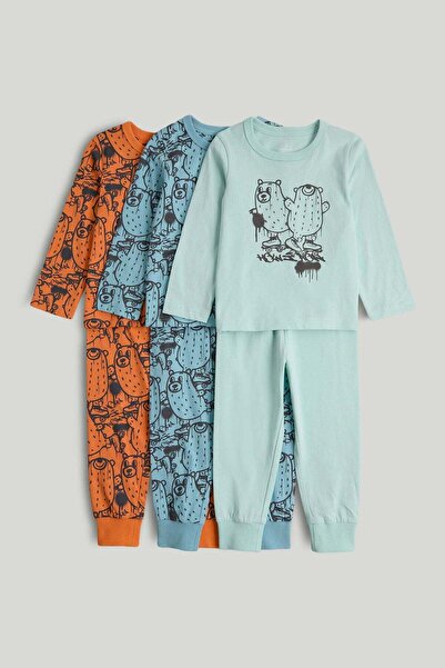 MOTHERCARE طقم بيجامات دببة جرافيتي مكون من 3 قطع