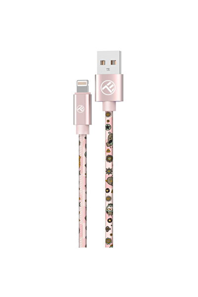 TELLUR Cablu Graffiti USB la Lightning, 3A, 1m, roz