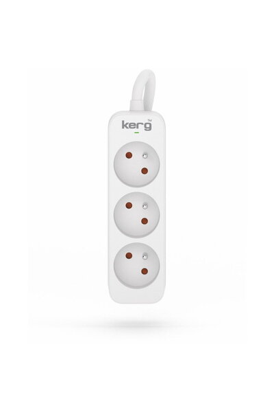 HSK DATA Kerg M02387 3 Earthed sockets - 1,5m power strip with 3x1,5mm2 cable...