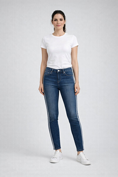 LACARINO Τζιν παντελόνι με λεπτομέρεια ρίγας