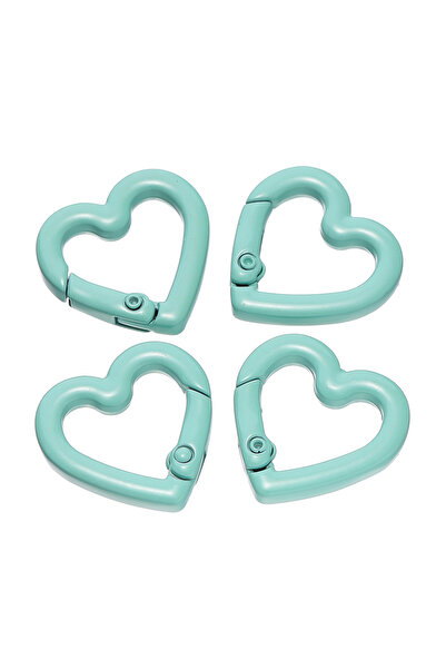 Choice 5 قطع من مشابك مفاتيح على شكل قلب، قابلة للفتح، بلون أزرق بحيري، مقاس ...