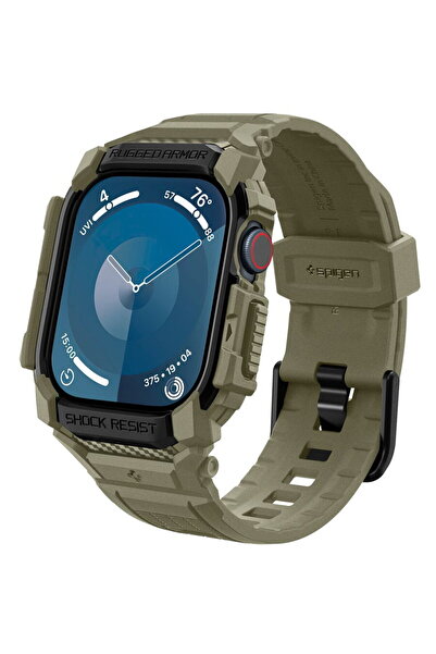 Spigen Apple Watch 10 46mm Case + Strap - Rugged Armor Pro - Vintage Khaki