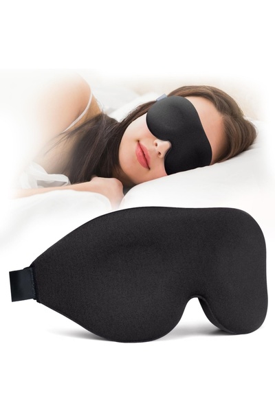 choice2 Black 3D Contoured Cup Eye Mask Blk Out Light Soft Sleeping Eye Mask ...