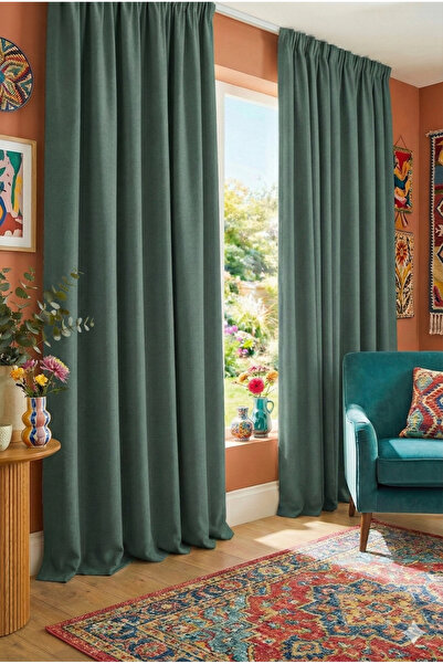 Miabella Home Fon Perde Blackout Curtain Single Wing Curtain Curtain with Cor...