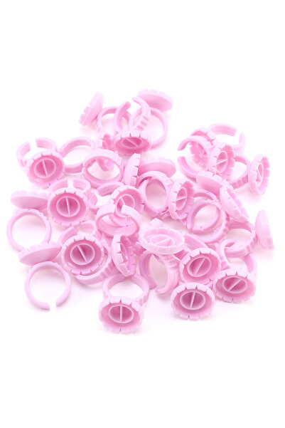 choice2 ٥٠ قطعة من حلقات لاصق الرموش الوردية للاستخدام مرة واحدة، على شكل كوب...