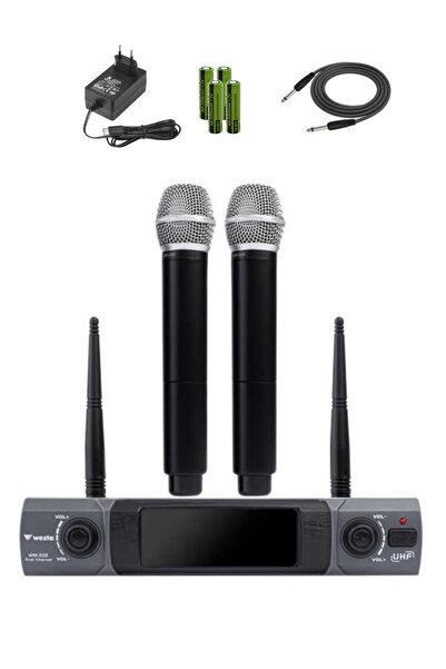 Westa WM-202H Çift El Mikrofonlu Telsiz Mikrofon Seti (Kablosuz)